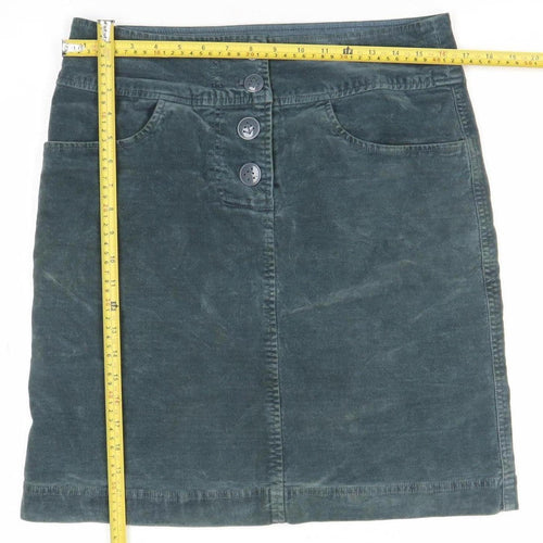 Fat Face Womens Green Knee Length Corduroy Pencil Skirt Size S