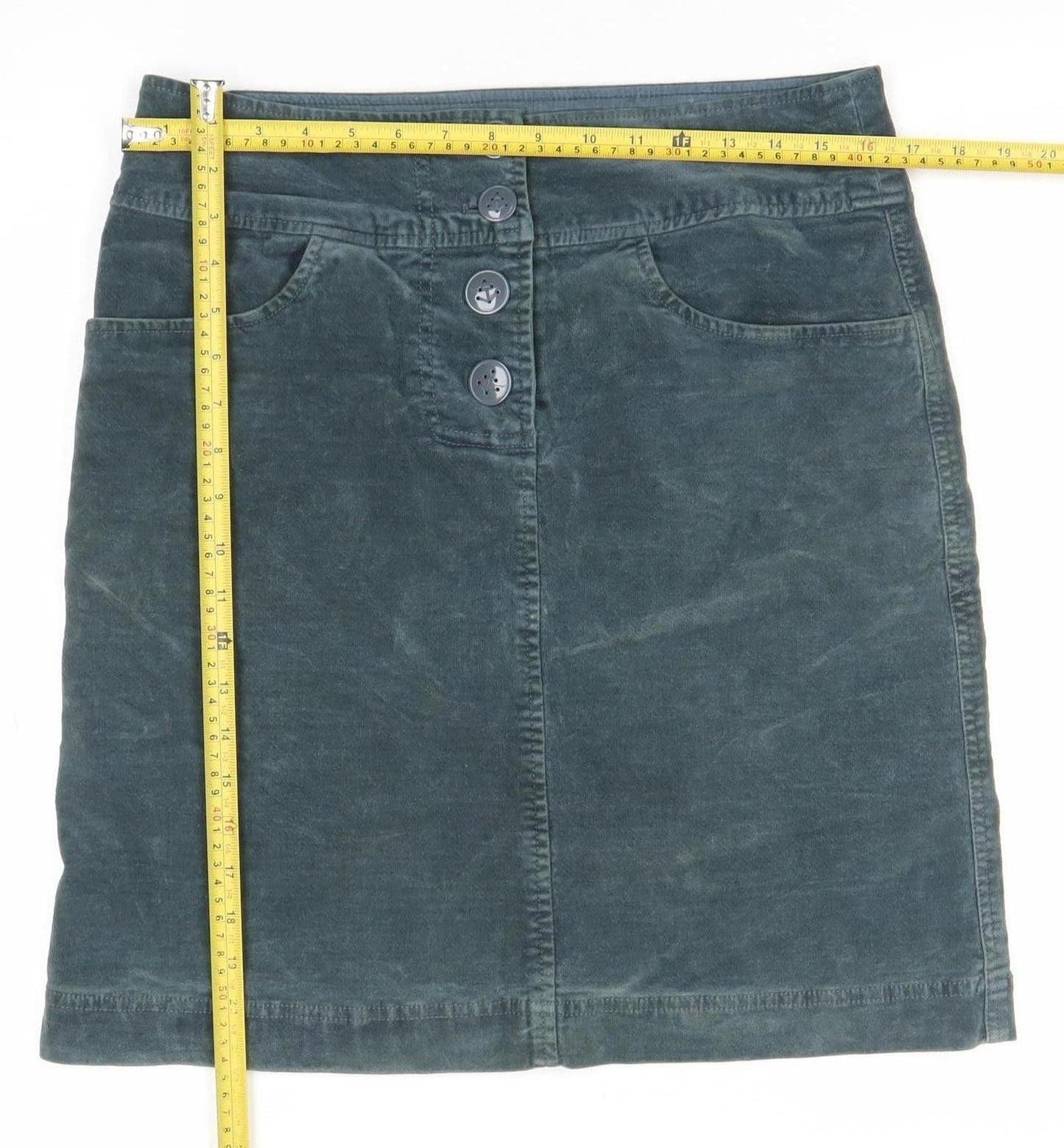 Fat Face Womens Green Knee Length Corduroy Pencil Skirt Size S