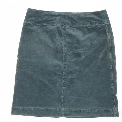 Fat Face Womens Green Knee Length Corduroy Pencil Skirt Size S