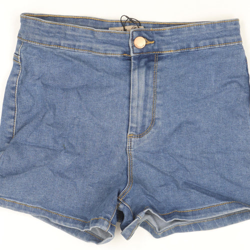 Denim & Co Women's Blue Denim High Rise Stretch Shorts Size 12