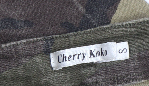 Cherry Koko Womens Brown Camouflage Cargo Jeans Size S