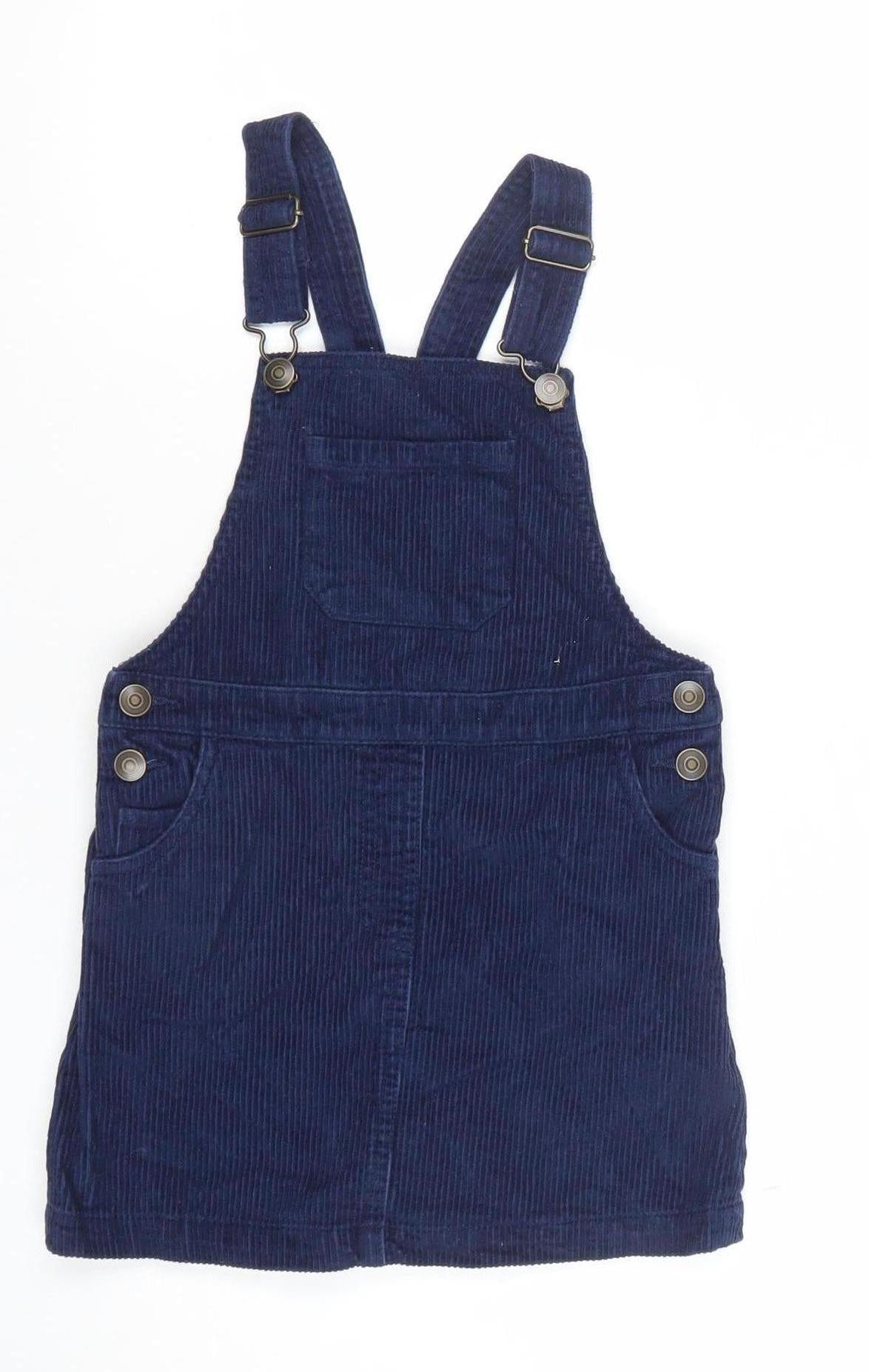 John Lewis Girls Blue Corduroy Pinafore Dress 6 Years Adjustable Straps