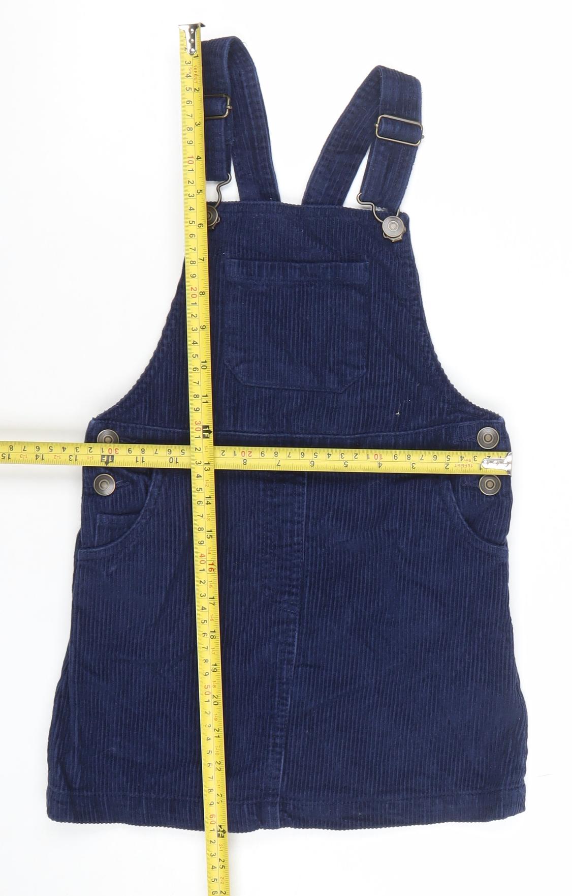 John Lewis Girls Blue Corduroy Pinafore Dress 6 Years Adjustable Straps