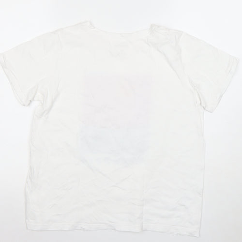 Dunnes Stores Women's White Graphic Anywhere T-Shirt Size M