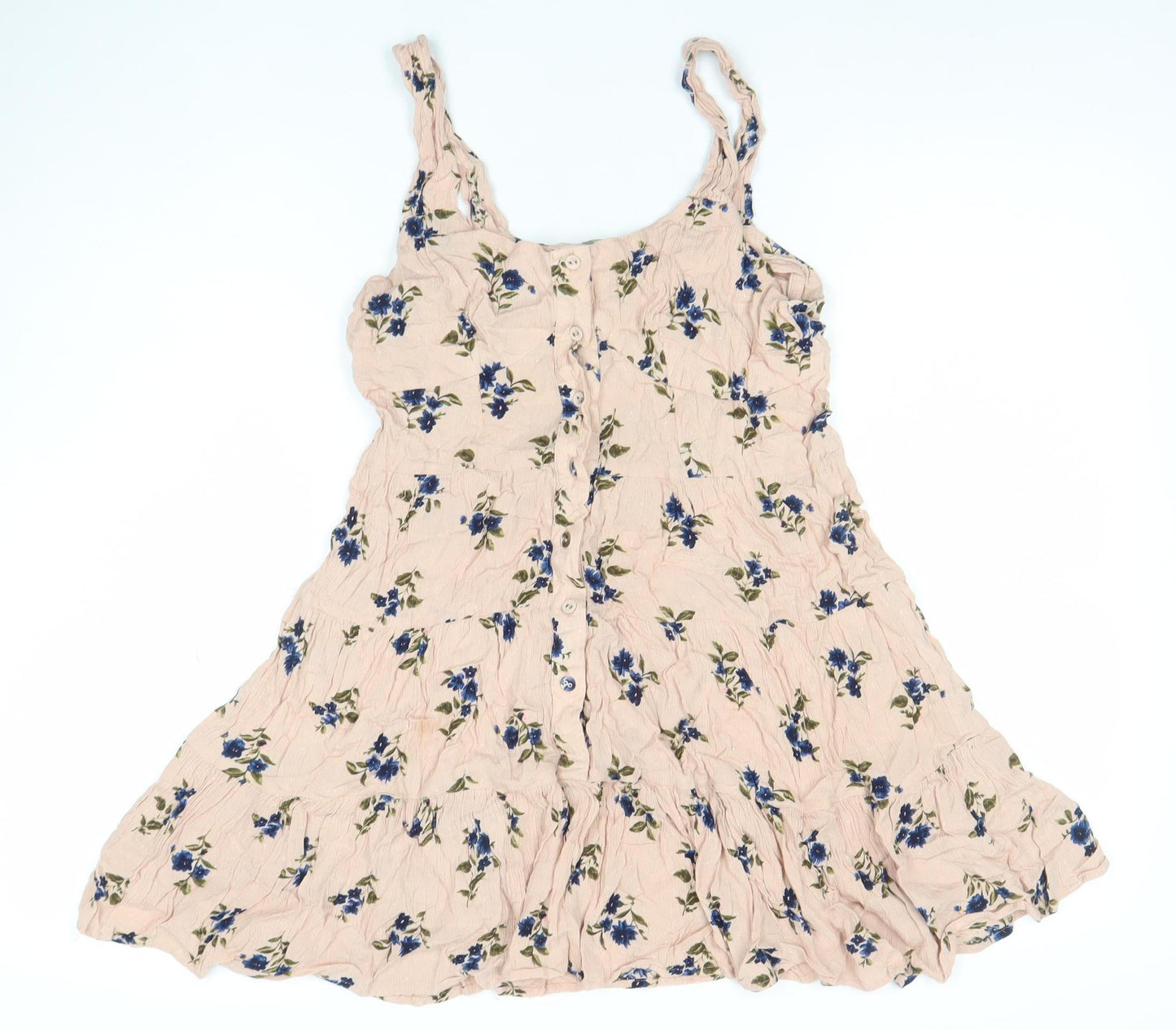 SOSO Womens Beige Floral A-Line Sleeveless Summer Dress Size 10