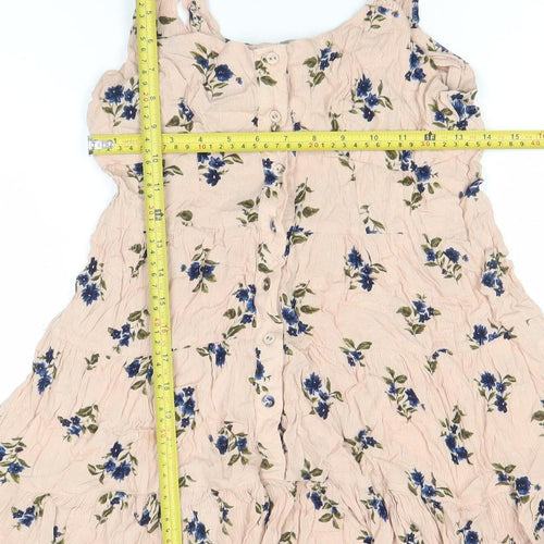 SOSO Womens Beige Floral A-Line Sleeveless Summer Dress Size 10