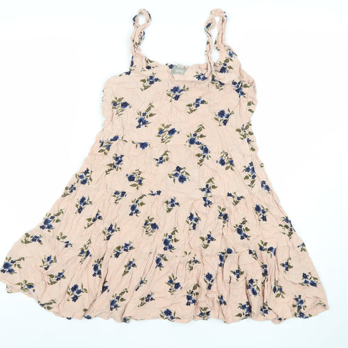 SOSO Womens Beige Floral A-Line Sleeveless Summer Dress Size 10