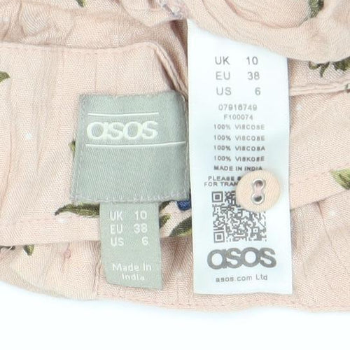 SOSO Womens Beige Floral A-Line Sleeveless Summer Dress Size 10