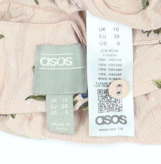 SOSO Womens Beige Floral A-Line Sleeveless Summer Dress Size 10