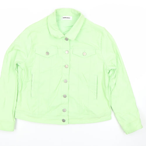 Gerard Womens Green Size 12 Button Up Stretch Jacket