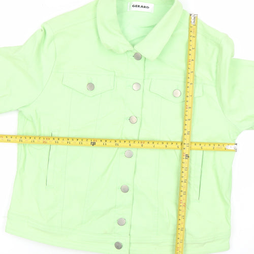 Gerard Womens Green Size 12 Button Up Stretch Jacket