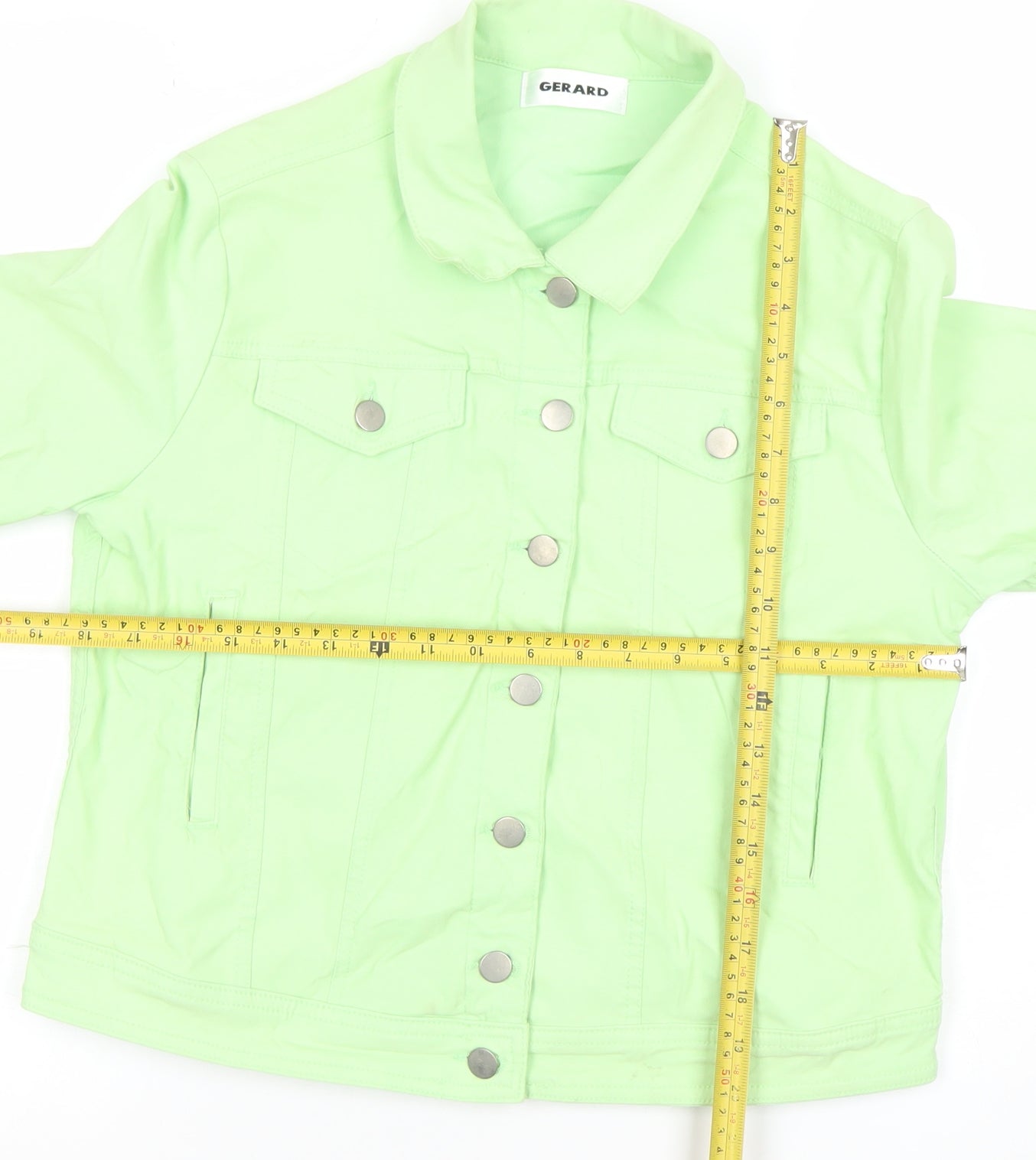 Gerard Womens Green Size 12 Button Up Stretch Jacket