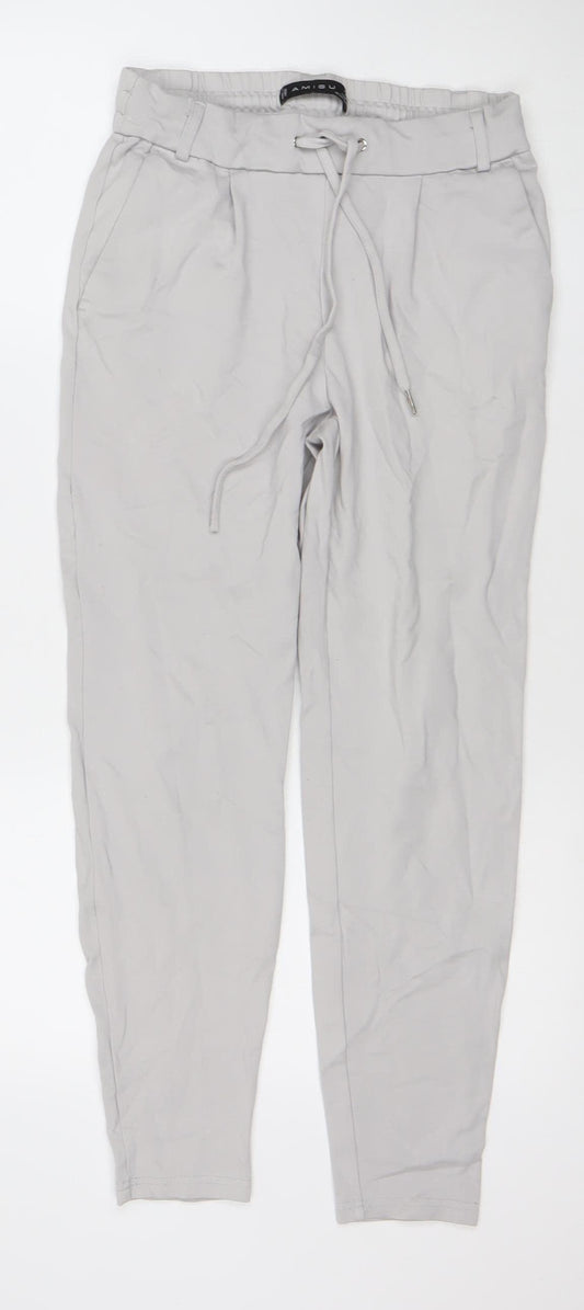 Amisu Womens Grey Jogger Trousers Size 6 Elastic Waist Lightweight