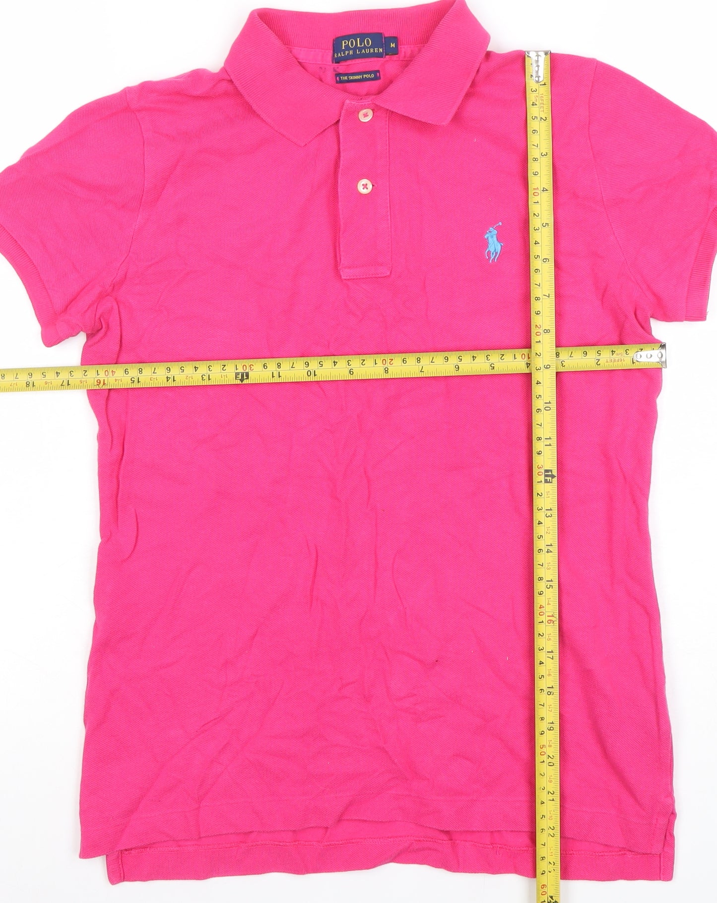 Ralph Lauren Women’s Pink Slim Fit Polo Shirt Size M Short Sleeve