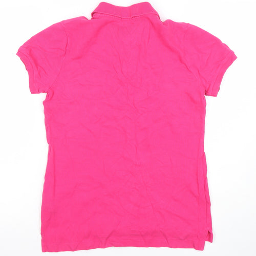 Ralph Lauren Women’s Pink Slim Fit Polo Shirt Size M Short Sleeve