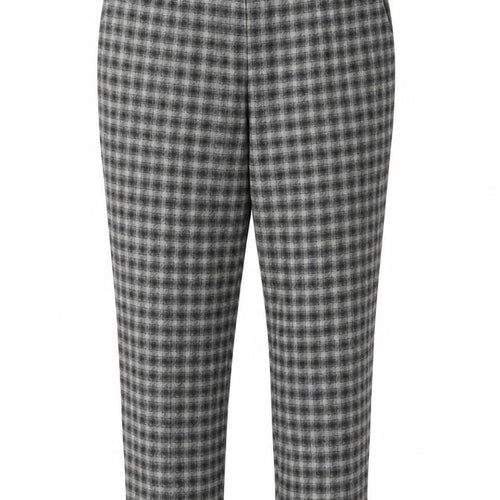 More & More Women’s Grey Check Wool Blend Straight Leg Trousers Size 8