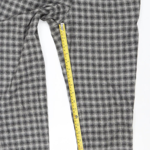 More & More Women’s Grey Check Wool Blend Straight Leg Trousers Size 8