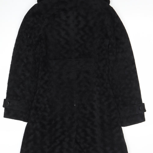 Atmosphere Women's Black Faux Fur Mid-Length Overcoat Size 10