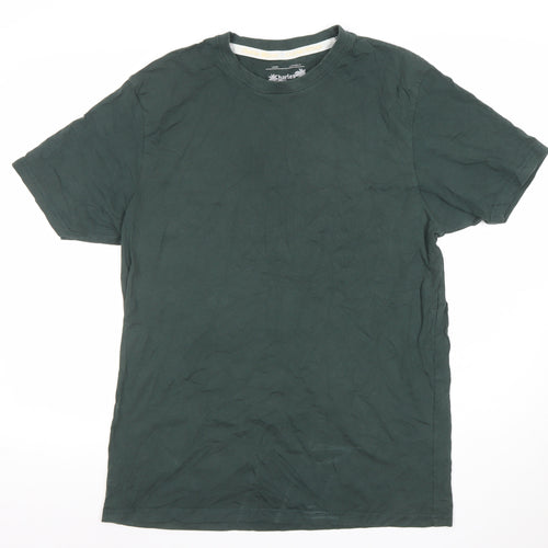 Charles Wilson Men's Green Regular Fit Cotton Crew Neck T-Shirt Size L