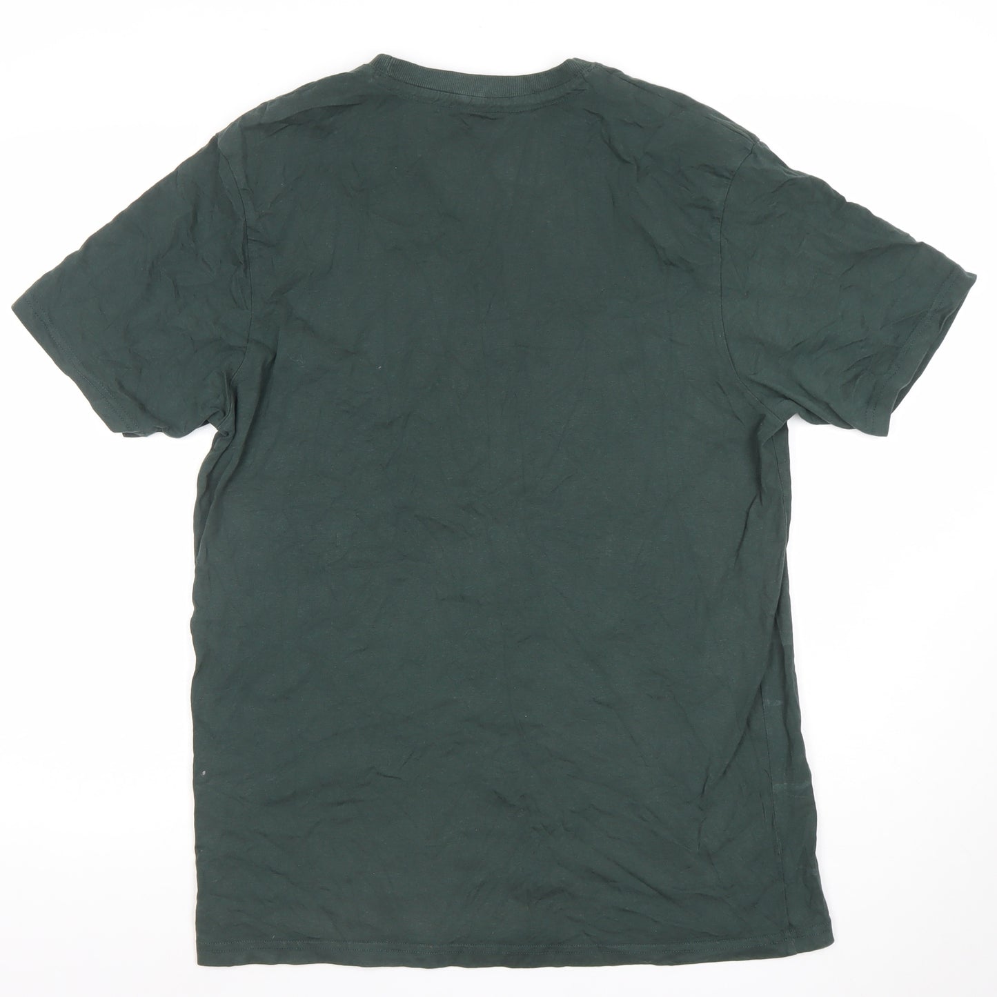 Charles Wilson Men's Green Regular Fit Cotton Crew Neck T-Shirt Size L