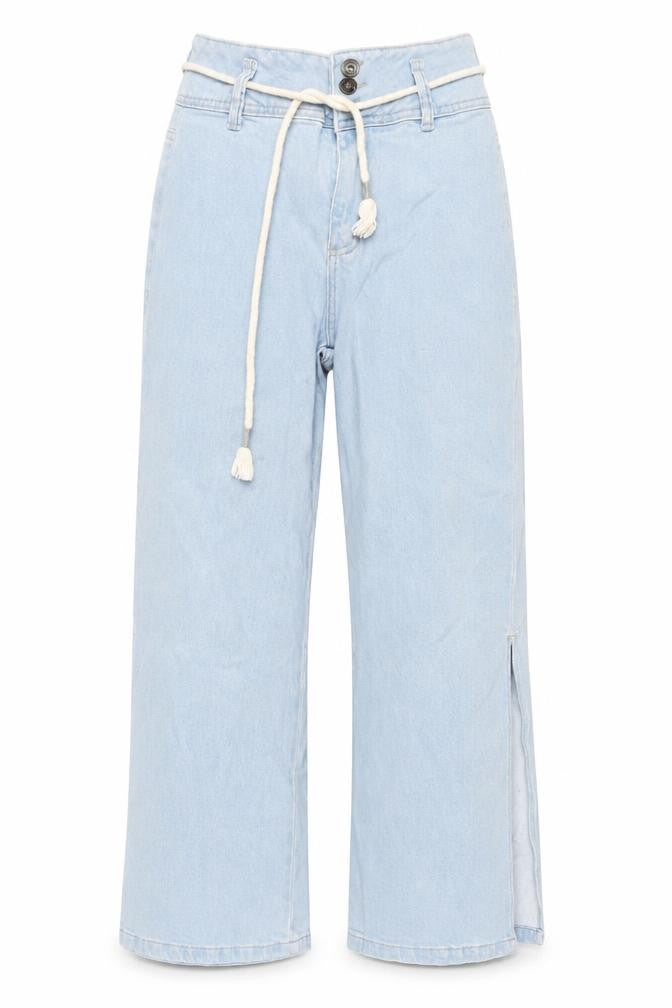 Front view of Pool Jeans Women's Blue 34 High Rise Wide-Leg Denim Jeans