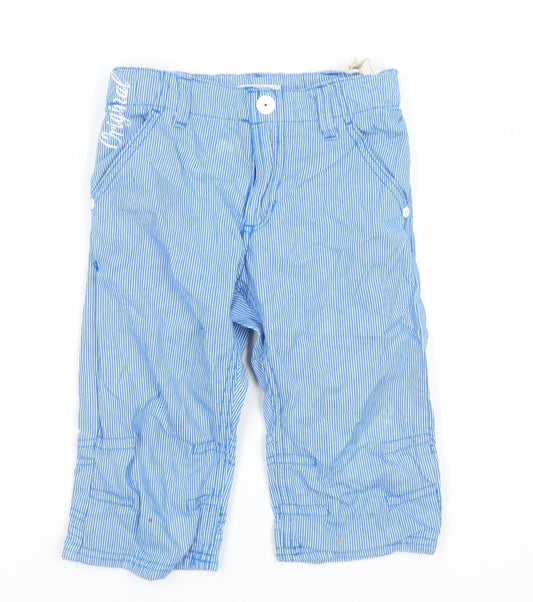 Name It Boys Blue Striped Cargo Trousers 6 Years Adjustable Waist Cotton