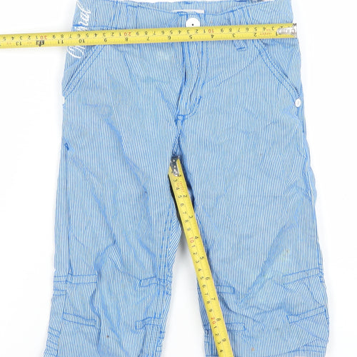 Name It Boys Blue Striped Cargo Trousers 6 Years Adjustable Waist Cotton