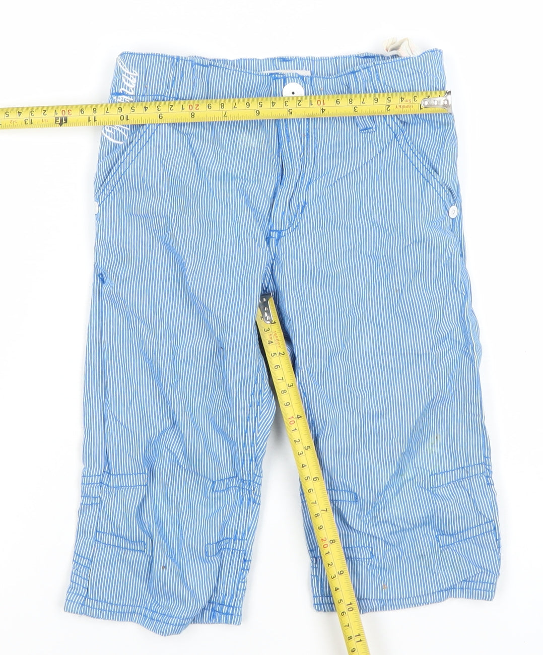 Name It Boys Blue Striped Cargo Trousers 6 Years Adjustable Waist Cotton