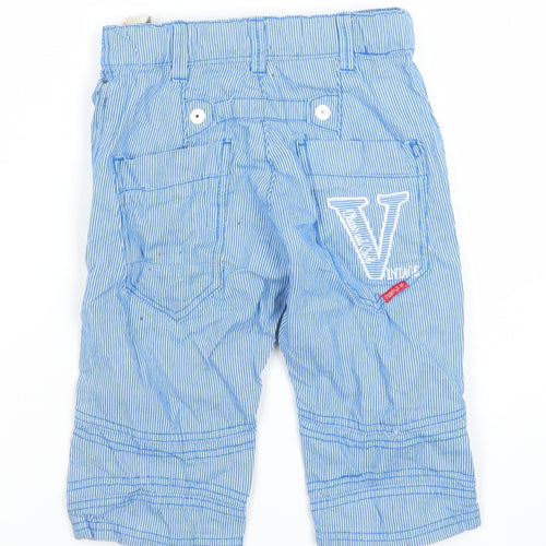 Name It Boys Blue Striped Cargo Trousers 6 Years Adjustable Waist Cotton