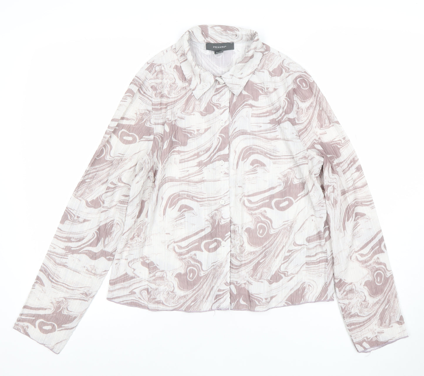 Primark Women’s Multicoloured Button-Up Long Sleeve Shirt Size 10