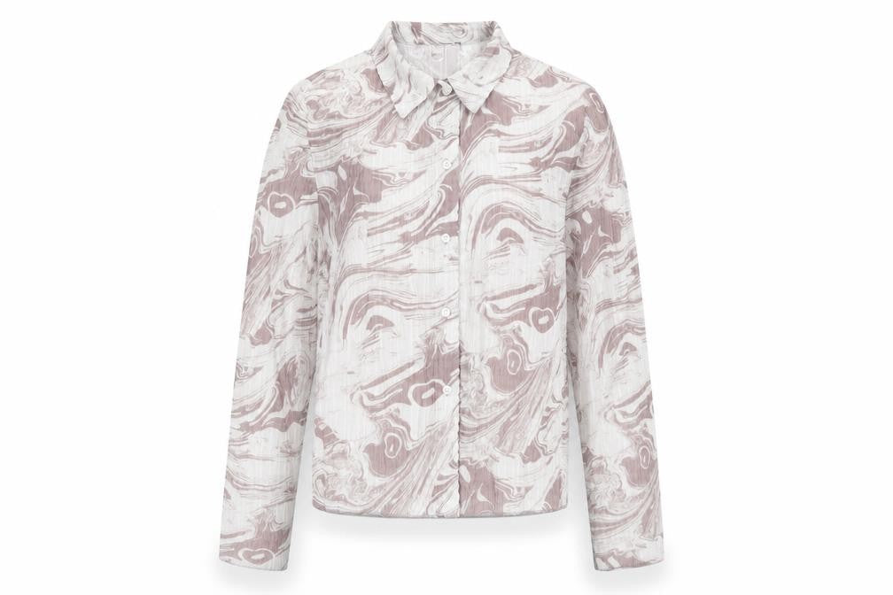 Front view of Primark Women’s Multicoloured Button-Up Long Sleeve Shirt, size UK 10