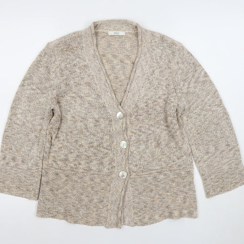 Marks and Spencer Women's Beige Knit V-Neck Cardigan UK14