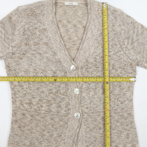 Marks and Spencer Women's Beige Knit V-Neck Cardigan UK14