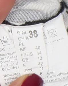 Gerry Weber Women’s Zebra Print 3/4 Sleeve Cotton Top Size 12 Black White