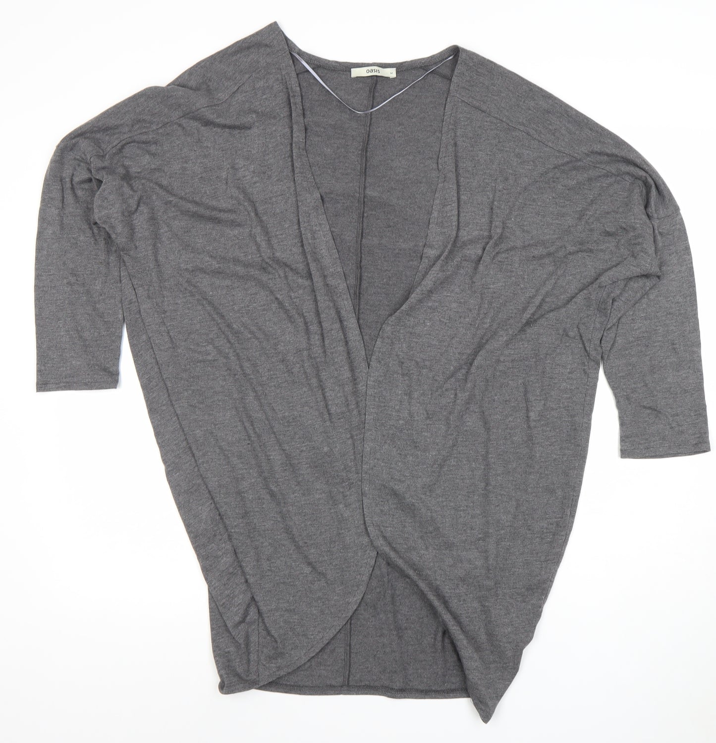 Oasis Women Grey Relaxed Kimono Jersey Top M