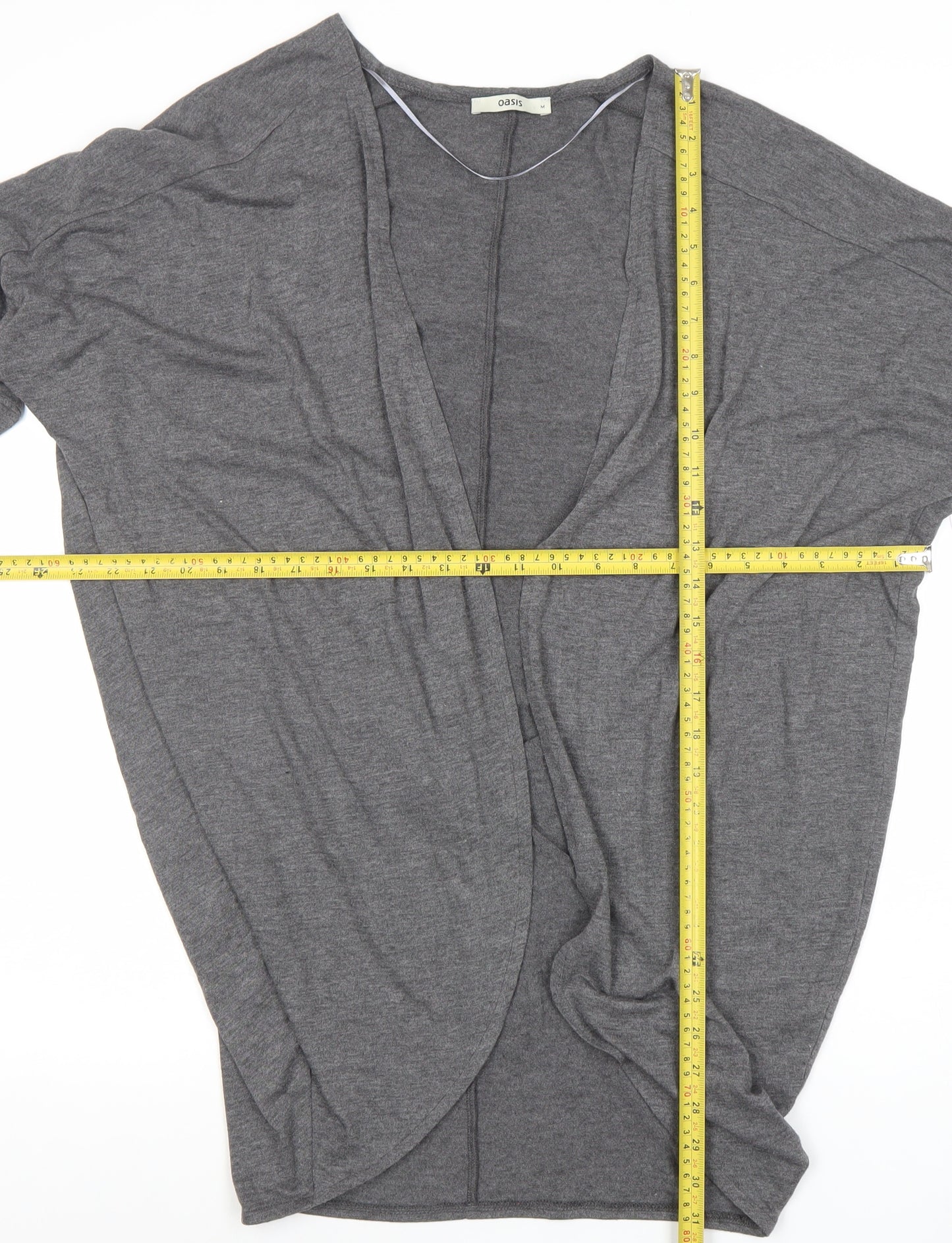 Oasis Women Grey Relaxed Kimono Jersey Top M