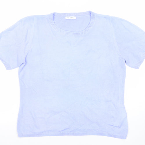 Marks and Spencer Women's Blue Short Sleeve Knit Top Size 12