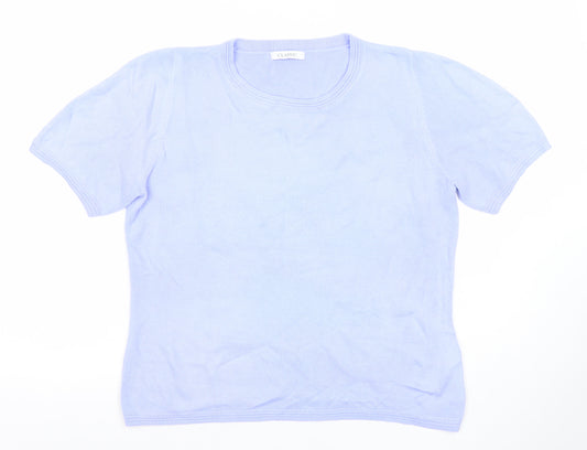 Marks and Spencer Women's Blue Short Sleeve Knit Top Size 12