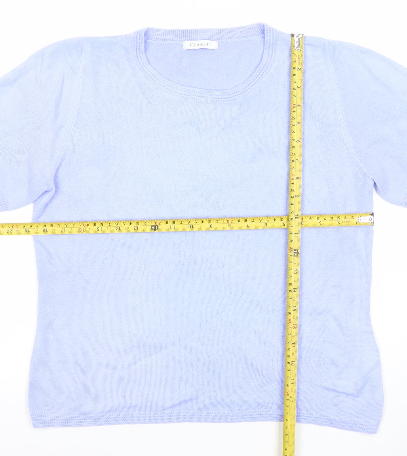 Marks and Spencer Women's Blue Short Sleeve Knit Top Size 12