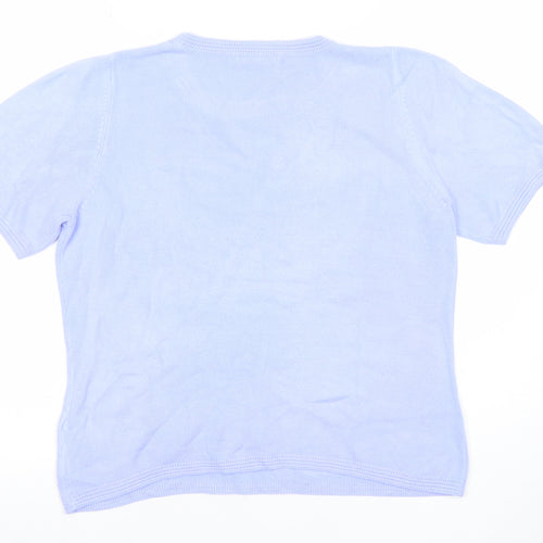 Marks and Spencer Women's Blue Short Sleeve Knit Top Size 12