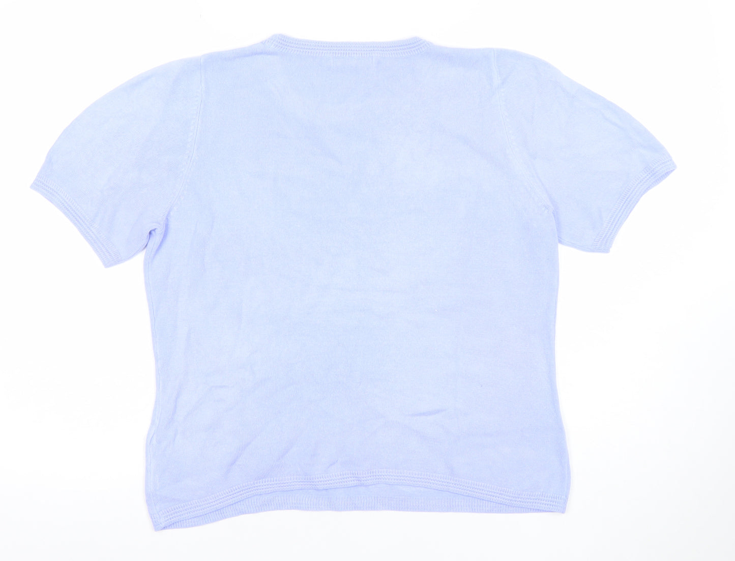 Marks and Spencer Women's Blue Short Sleeve Knit Top Size 12