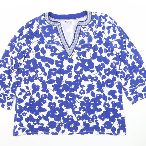 Street One Womens Blue Floral Viscose Tunic Blouse Size 16