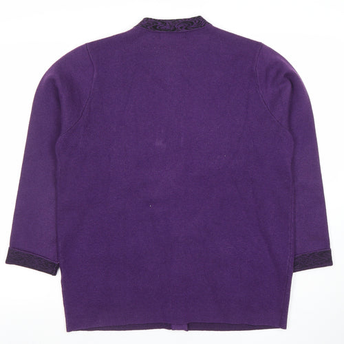Castle of Ireland Women's Purple Wool Blend Button Cardigan Size L