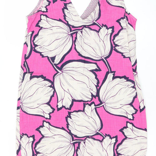 Next Women’s Pink Floral 100% Cotton Shift Dress Size 10