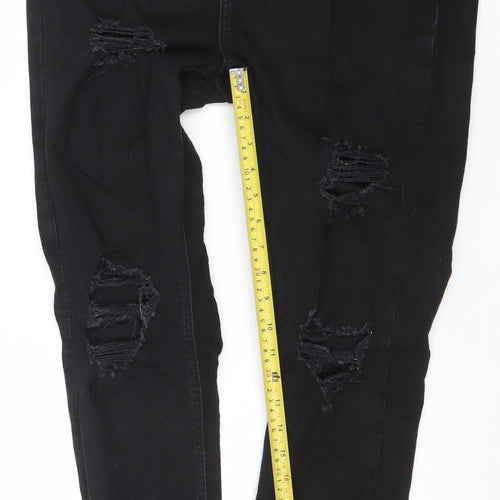 Denim Co. Women's Black Skinny Distressed Jeans Size 18