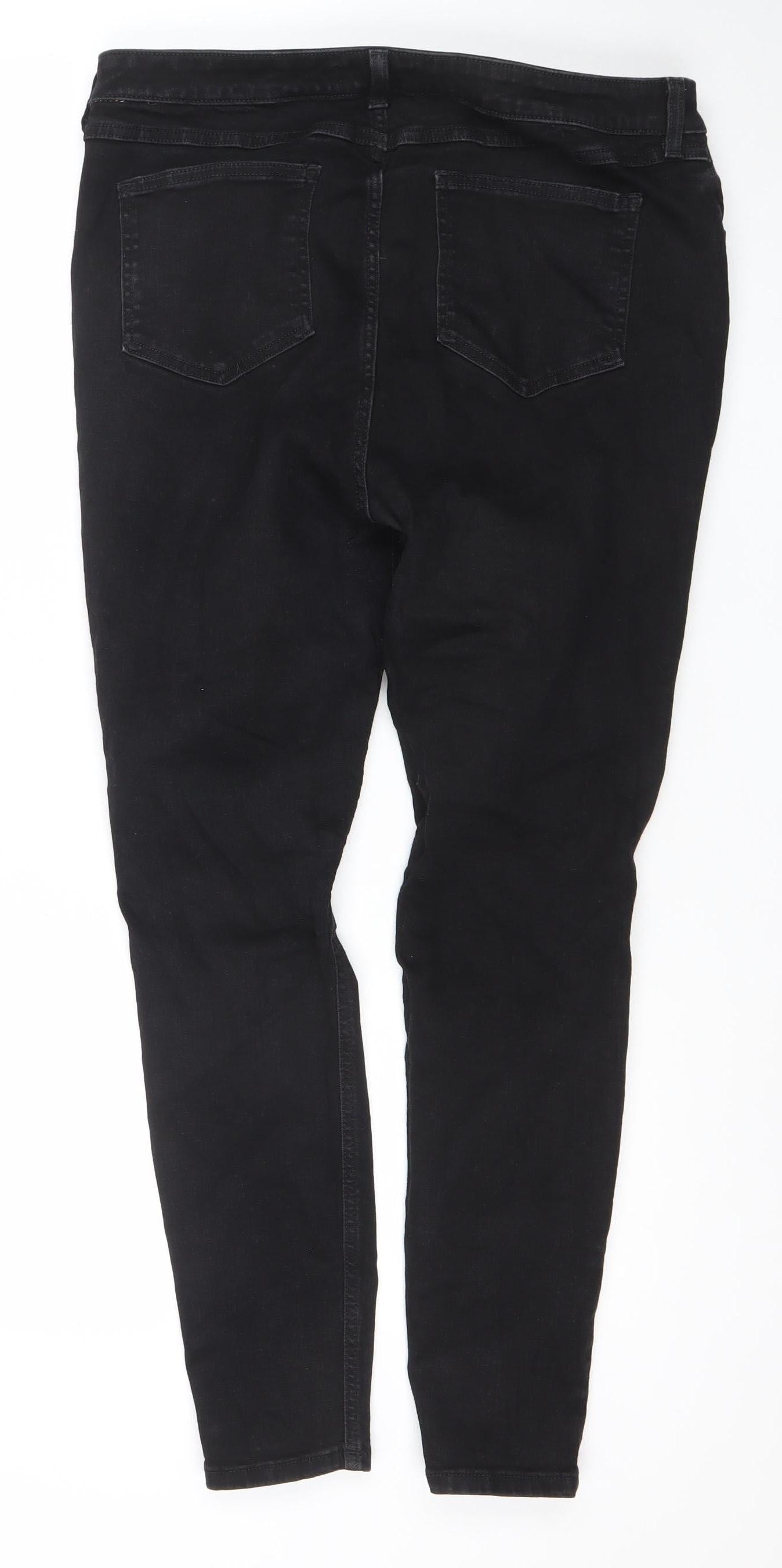 Denim Co. Women's Black Skinny Distressed Jeans Size 18