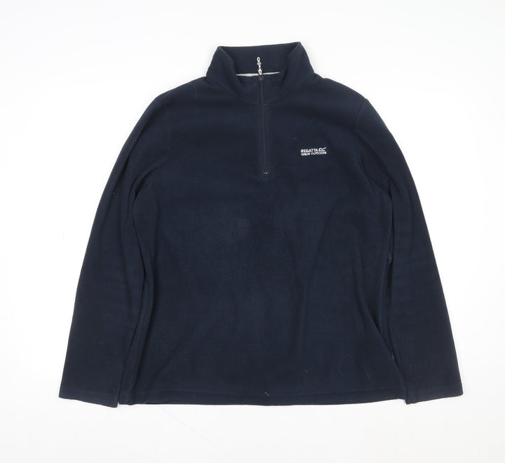 Regatta Mens Blue Fleece 1/4 Zip Pullover Sweatshirt Size L