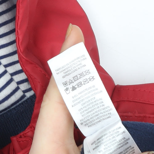 Mini Rebel Unisex Baby Red Hooded Rain Coat Jacket 12-18 Months Water Resistant