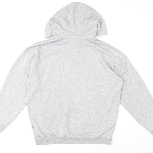 Adidas Women’s Grey Hoodie Size 12 Cotton Blend Pullover Sweatshirt