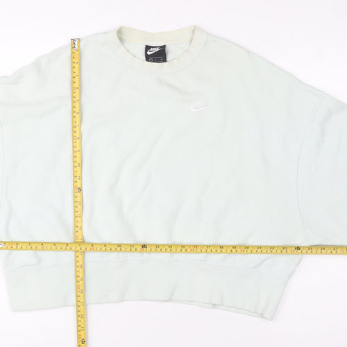 Nike Women's Beige Pullover Sweatshirt Small Logo Crew Neck